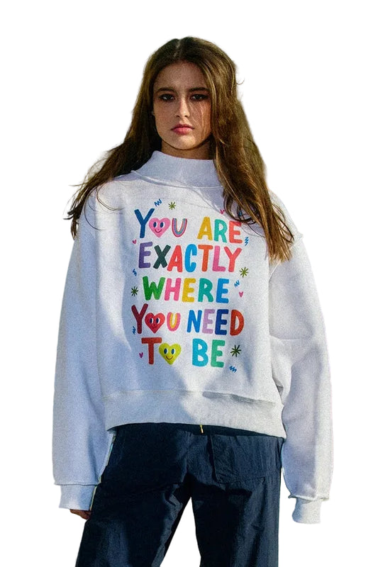 Reversible graphic mockneck
