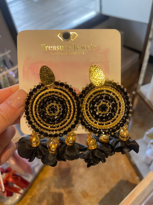 bianca black tassel earrings