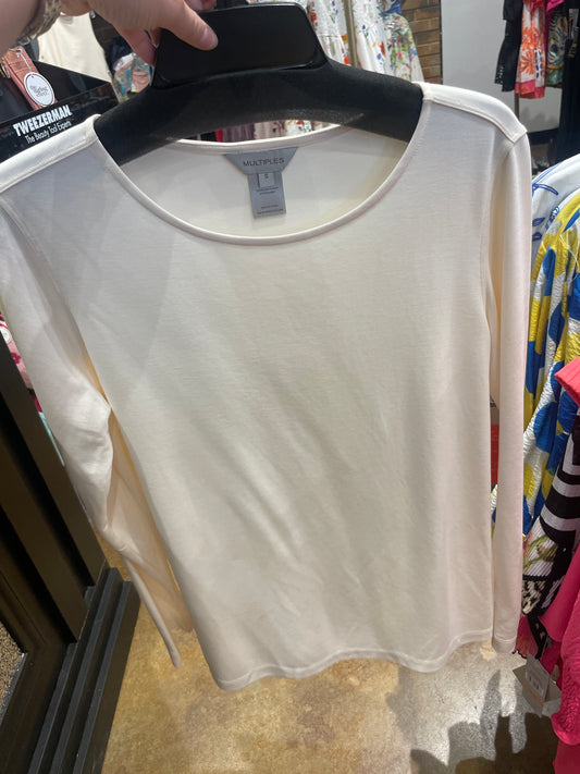 Winter White L/S Scoop Nk Top