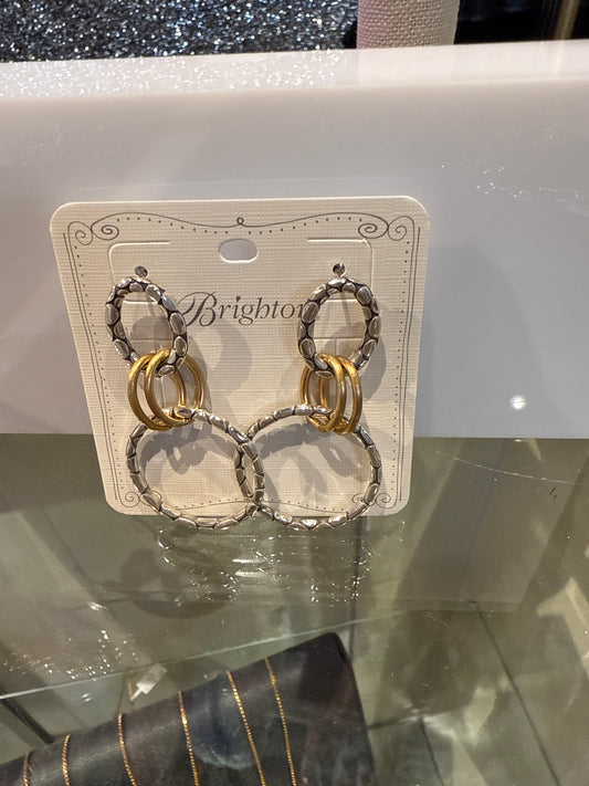 Pebble link two tone earrings