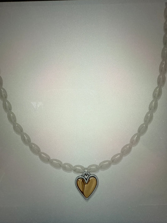 pearl cascade heart necklace