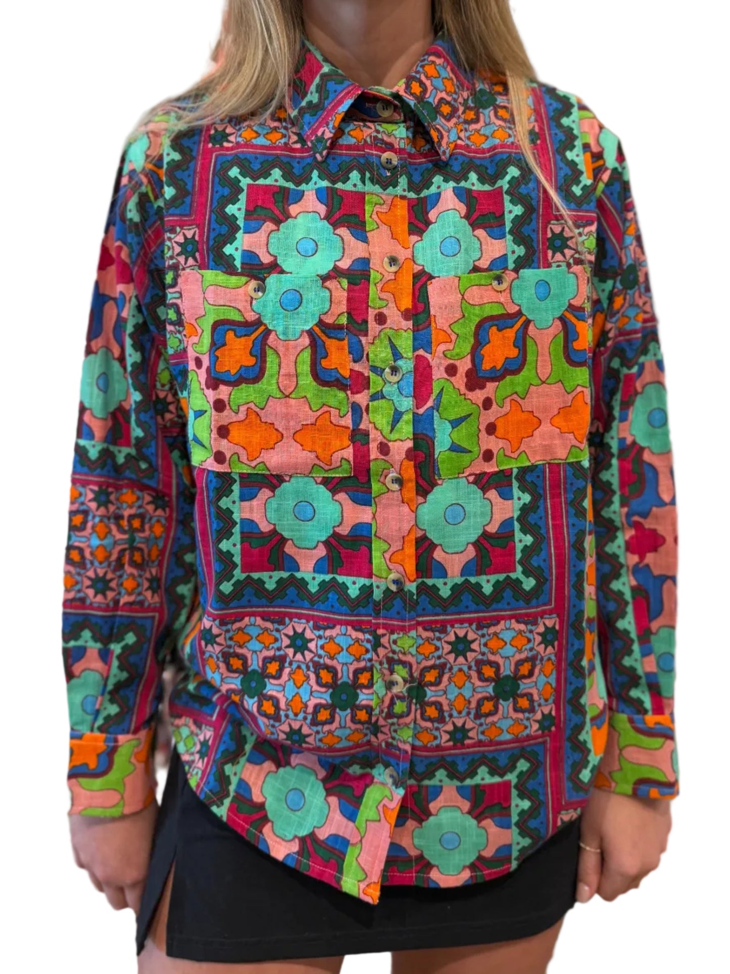 patch print camp shirt