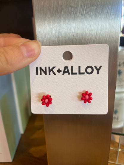 TINA TWO COLOR FLOWER POST EARRING