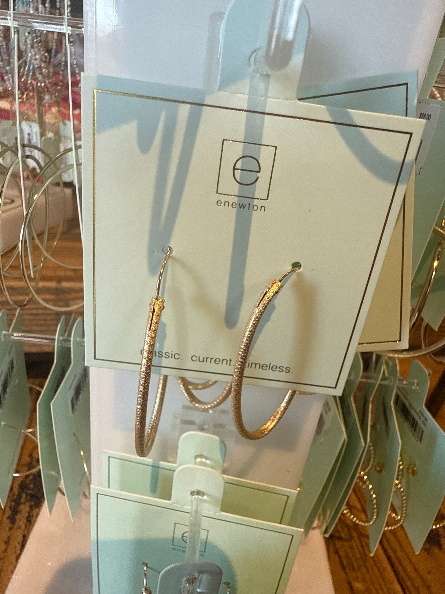 GOLD OVAL TEXTURED HOOPS