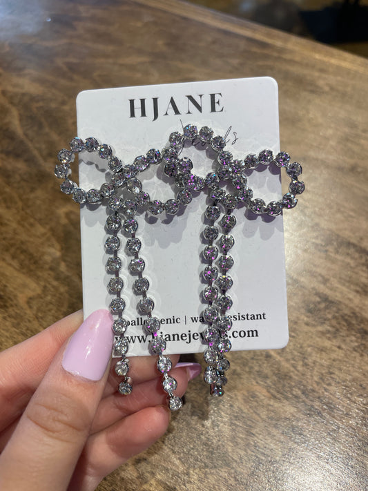 Rhinestone Bow Earrings