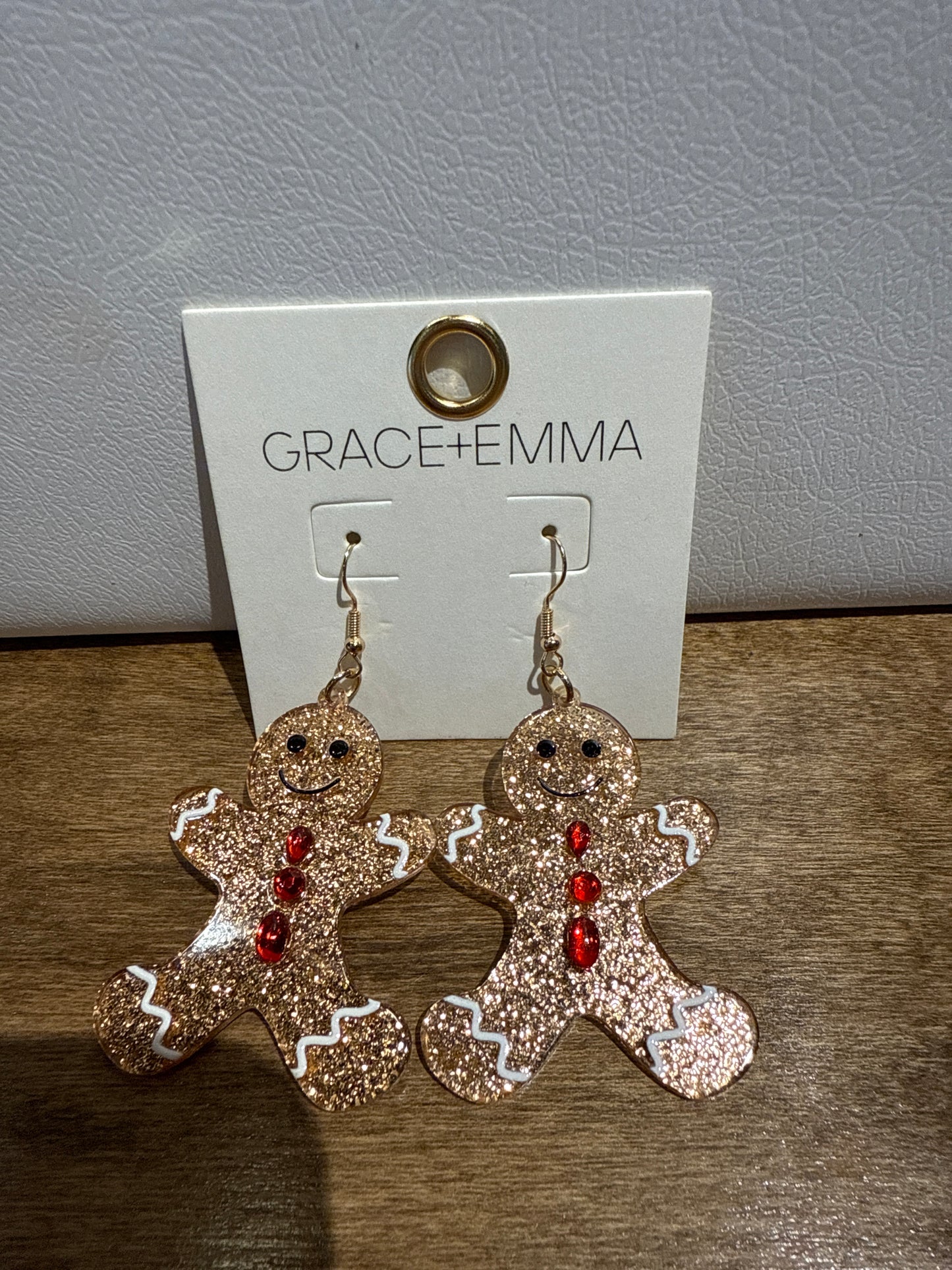 Gingerbread man earrings