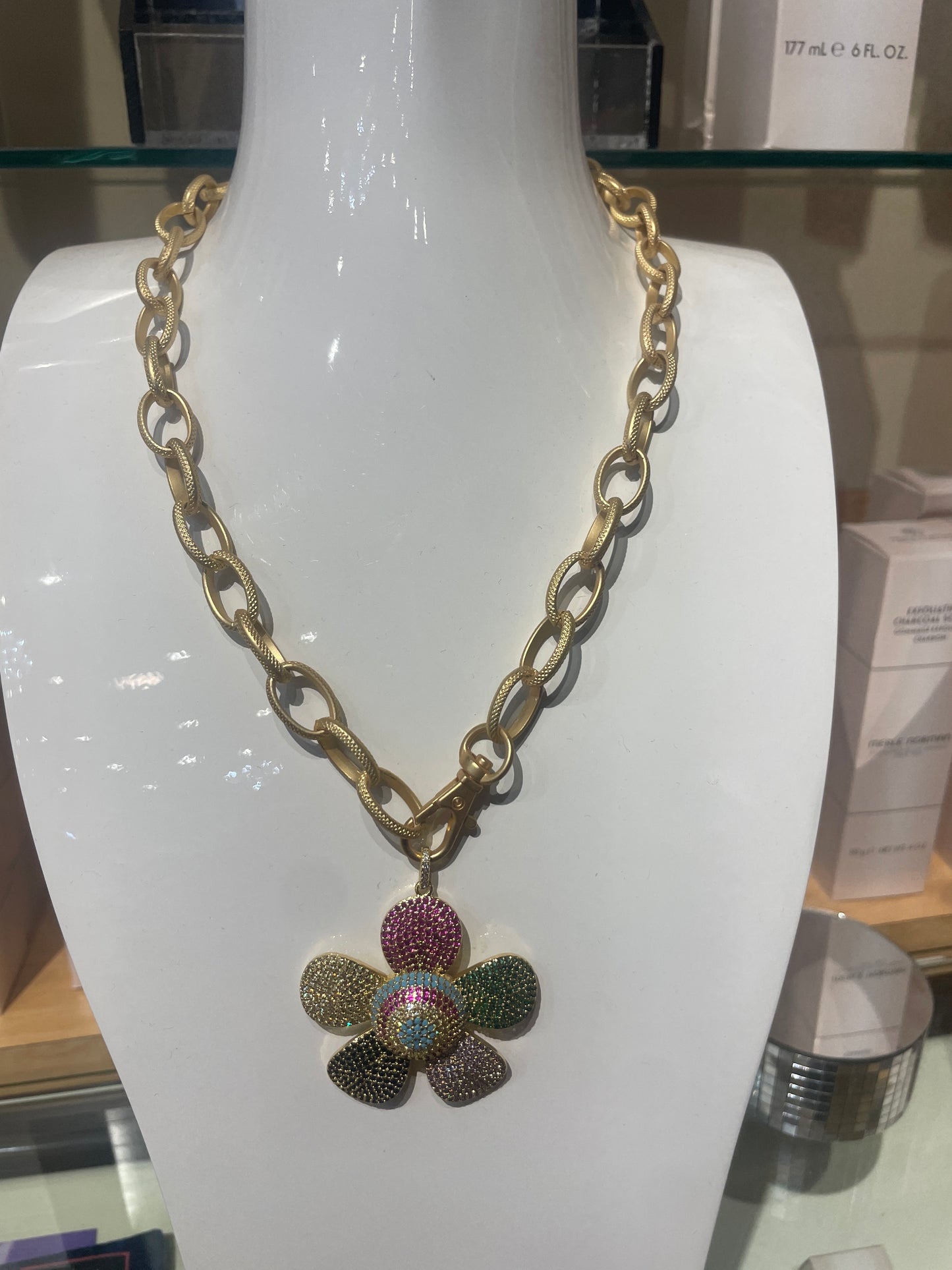 Wildflower On Etched Chain