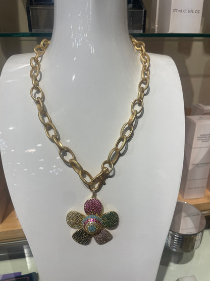 Wildflower On Etched Chain
