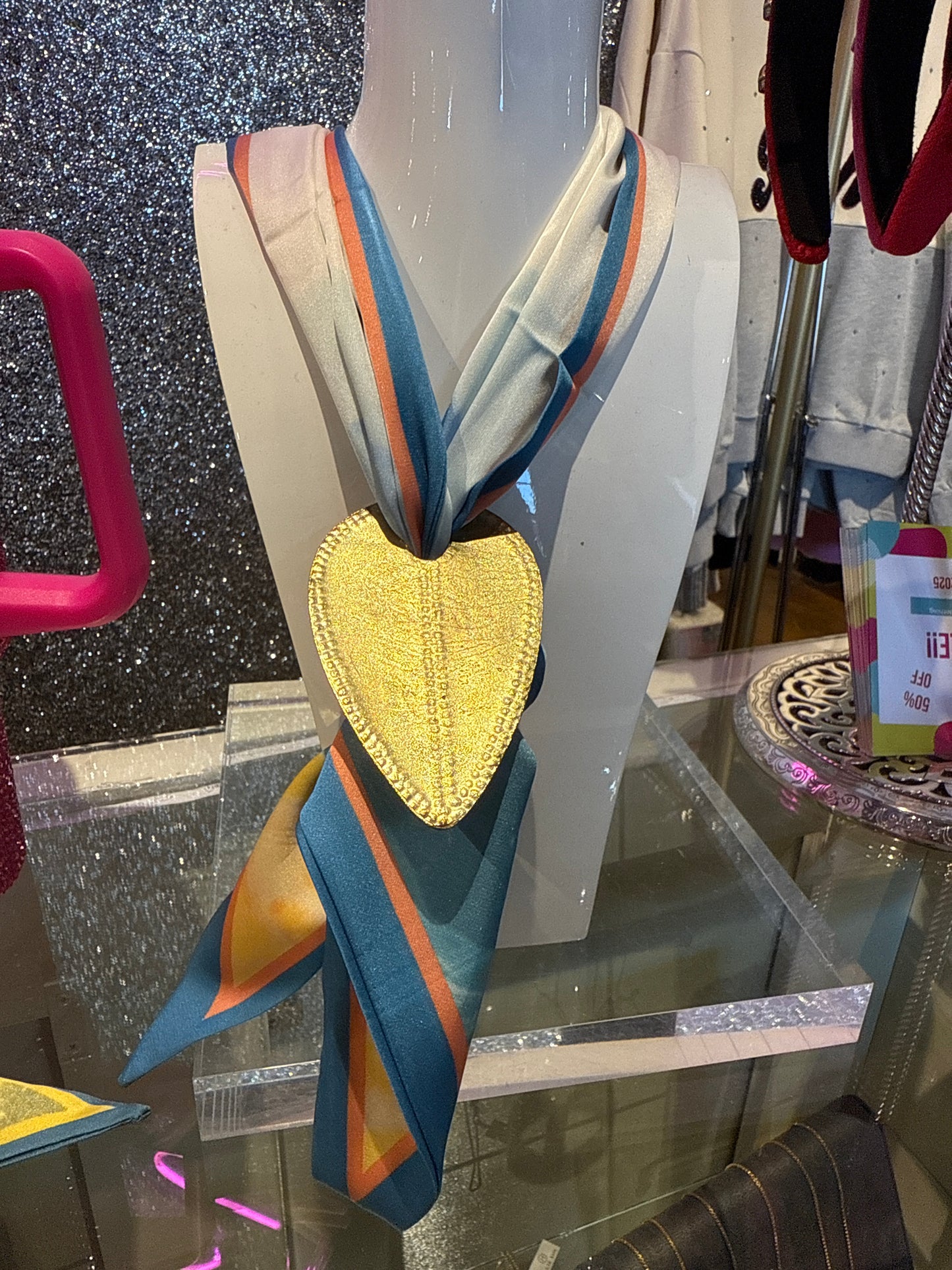 Feather scarf necklace