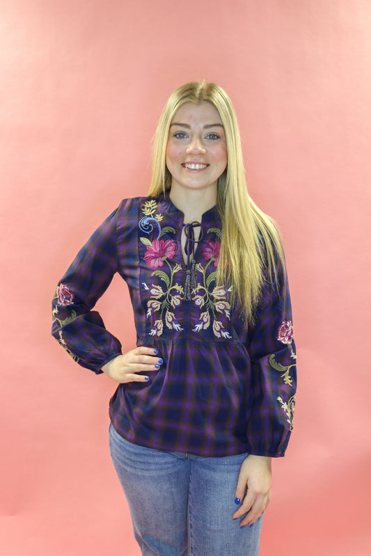 V-Neck Swing Blouse
