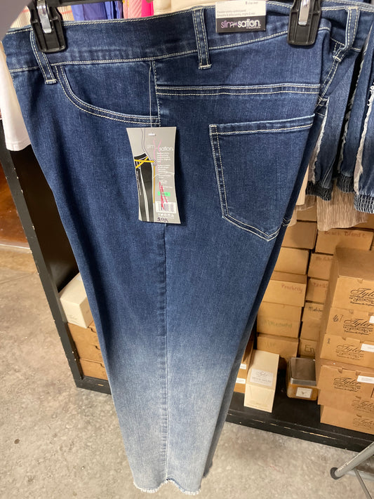 DARK BLUE CROP JEAN W/ REAL POCKETS