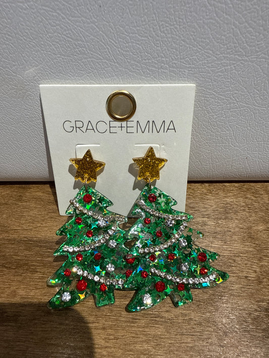 Christmas tree earrings