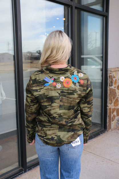MOLLY CAMO LINEN JACKET