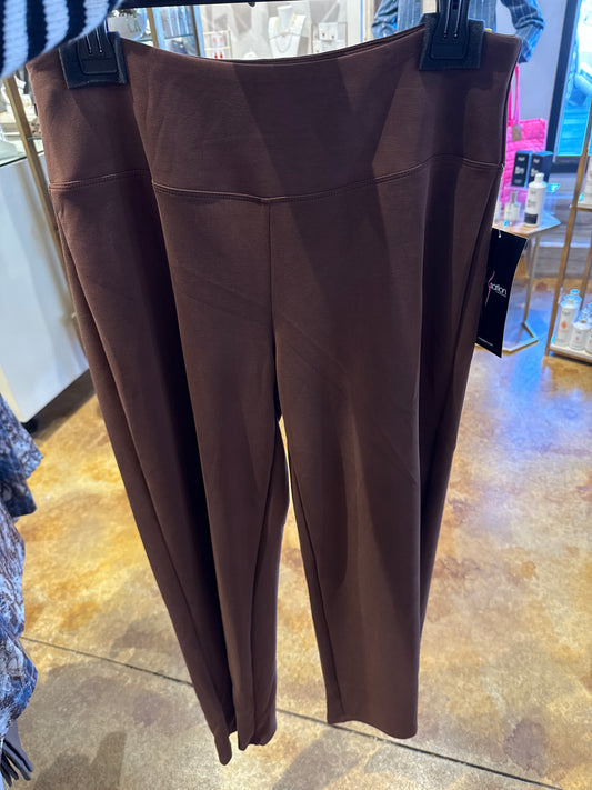 Wide band brown ankle pants