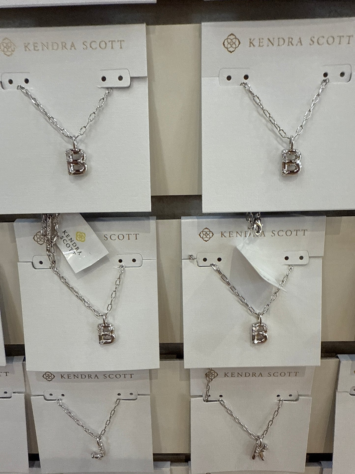 CRYSTAL LETER SILBER RHOD NECKLACE