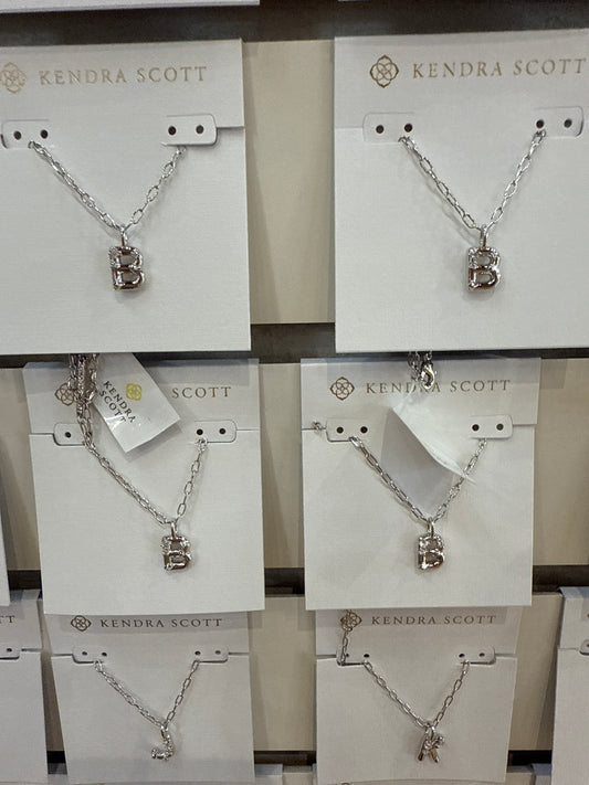 CRYSTAL LETER SILBER RHOD NECKLACE