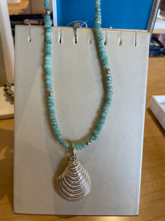 Paradise Cove Amazonite Shell Necklace
