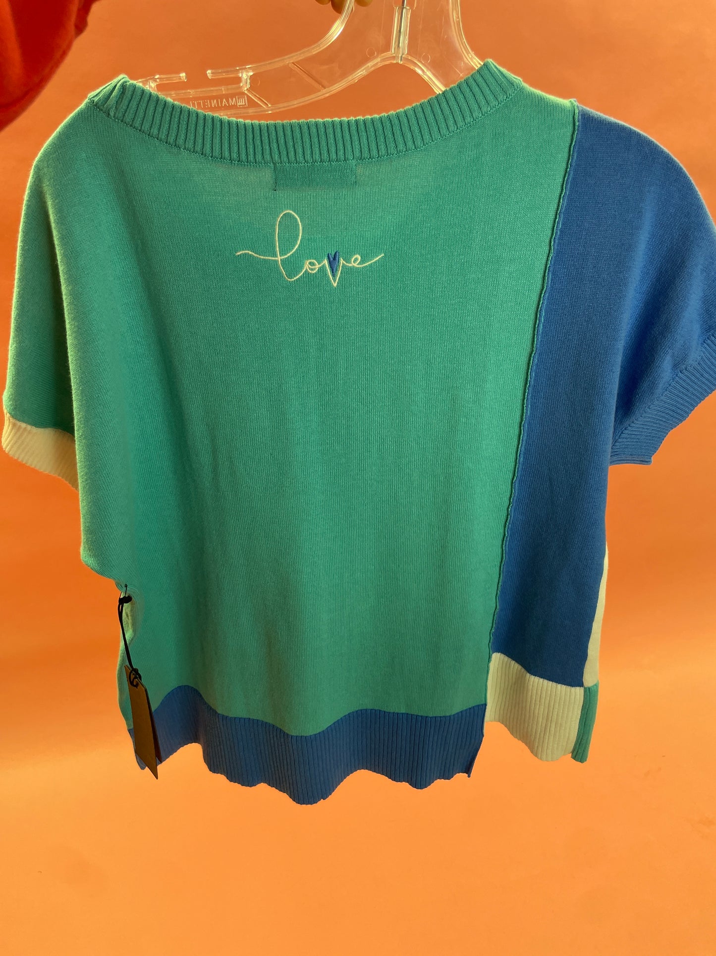 Blue Multi Color Block Sweater