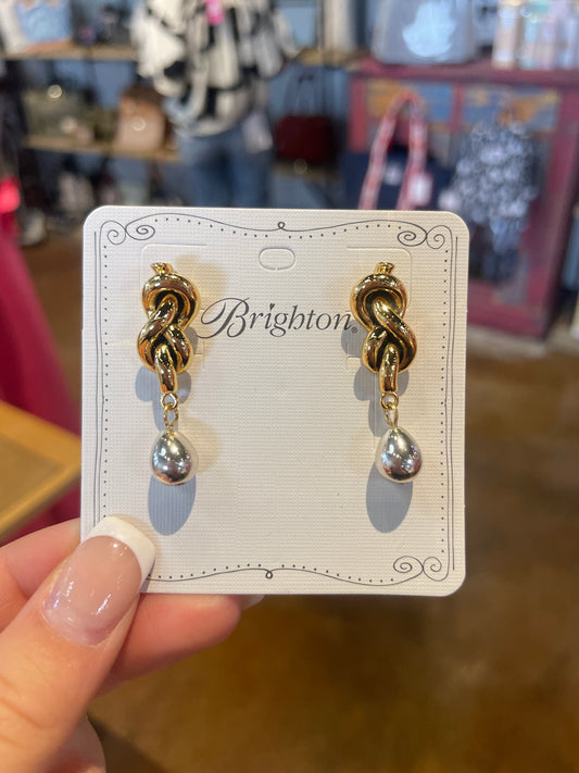 interlok single knot drop earrings