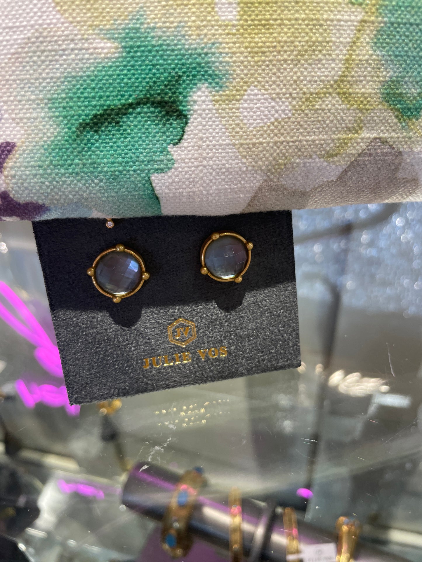 grey stud earrings