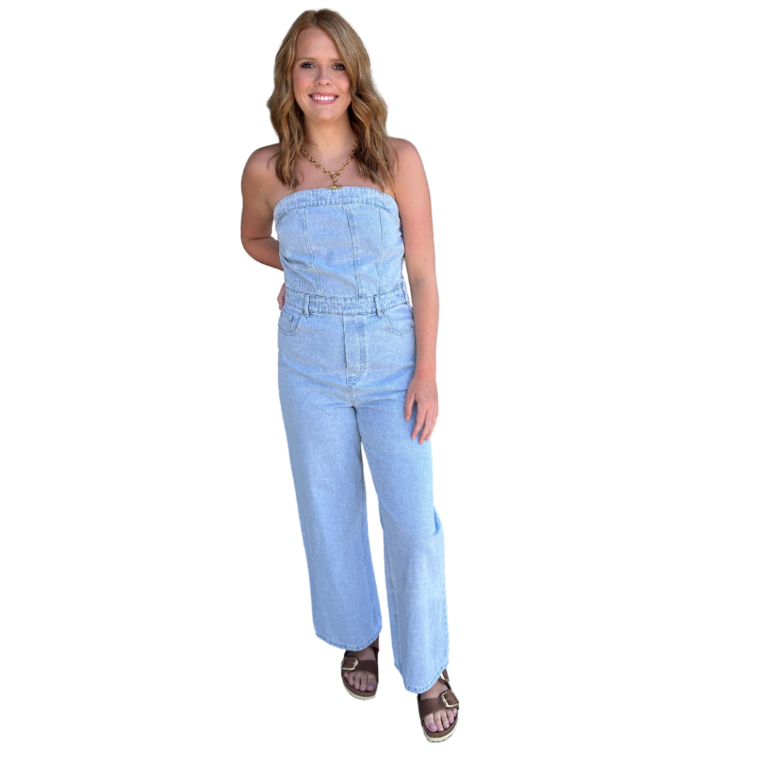 CORSET DENIM JUMPSUIT