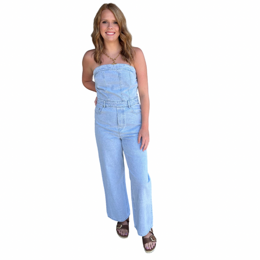 CORSET DENIM JUMPSUIT