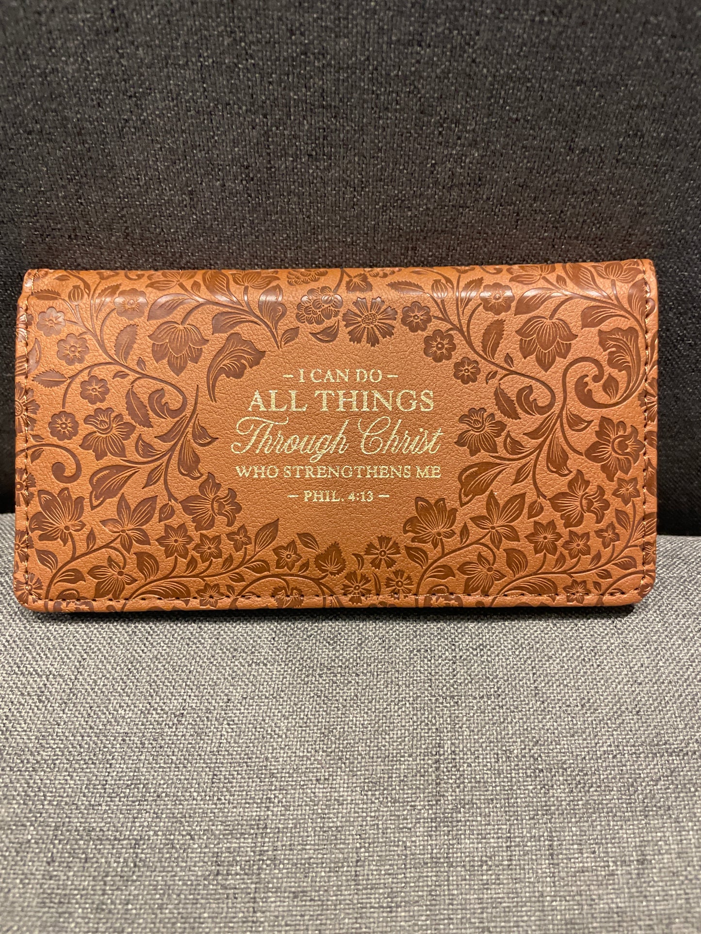 CHECKBOOK WALLET BROWN ALL THINGS