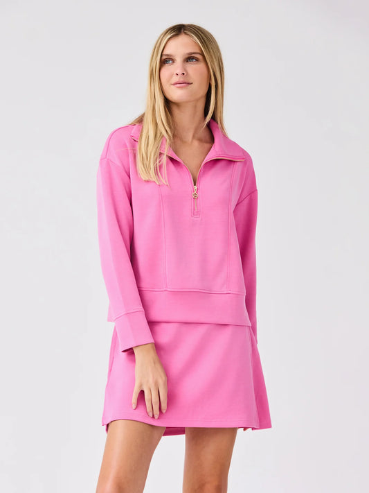 Half zip regan pink
