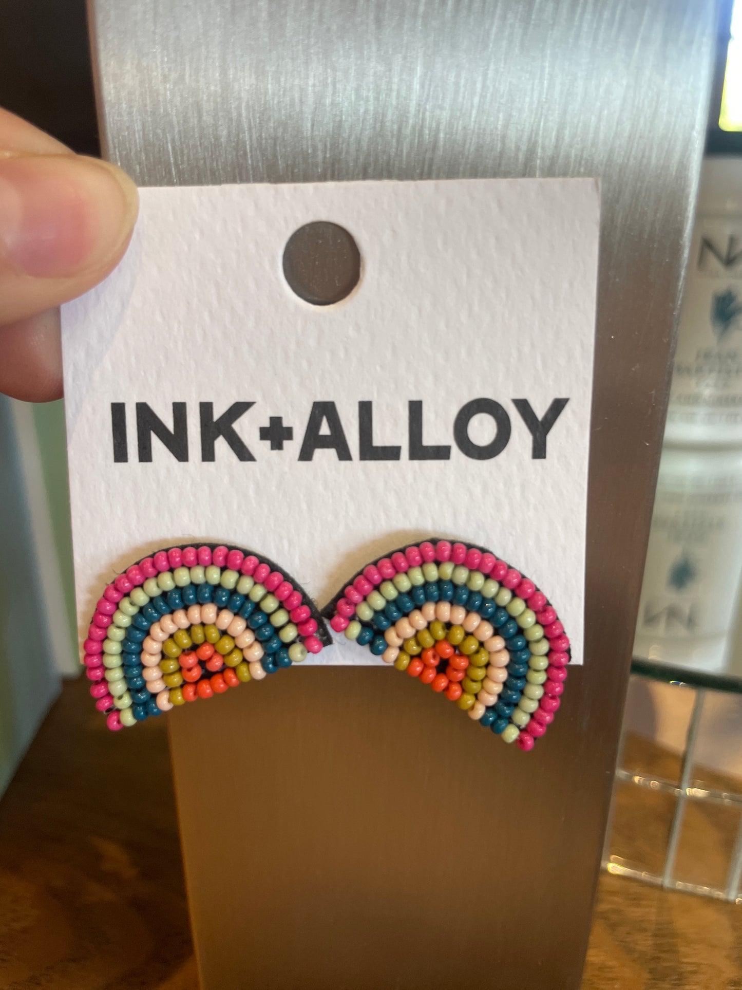 BEADED SHAPE POST EARRING