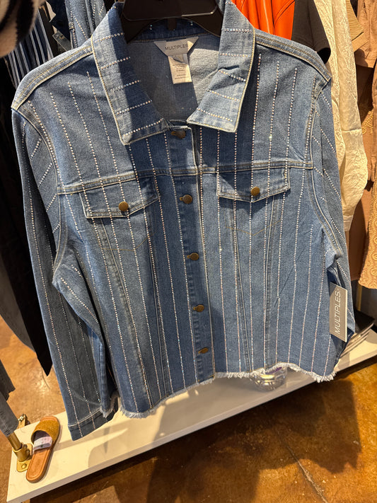 Denim bedazzled jacket