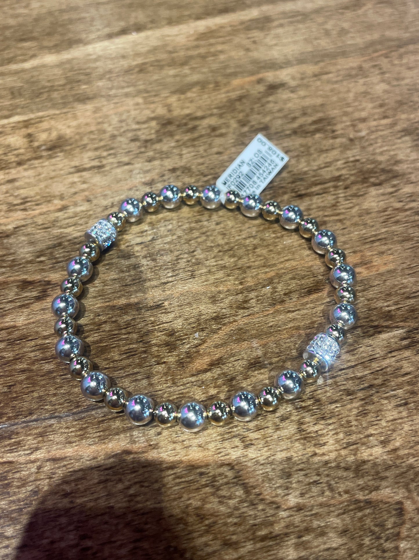 gold and silver beaded bracelet