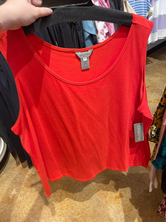 RED DBL SCOOP NK TANK