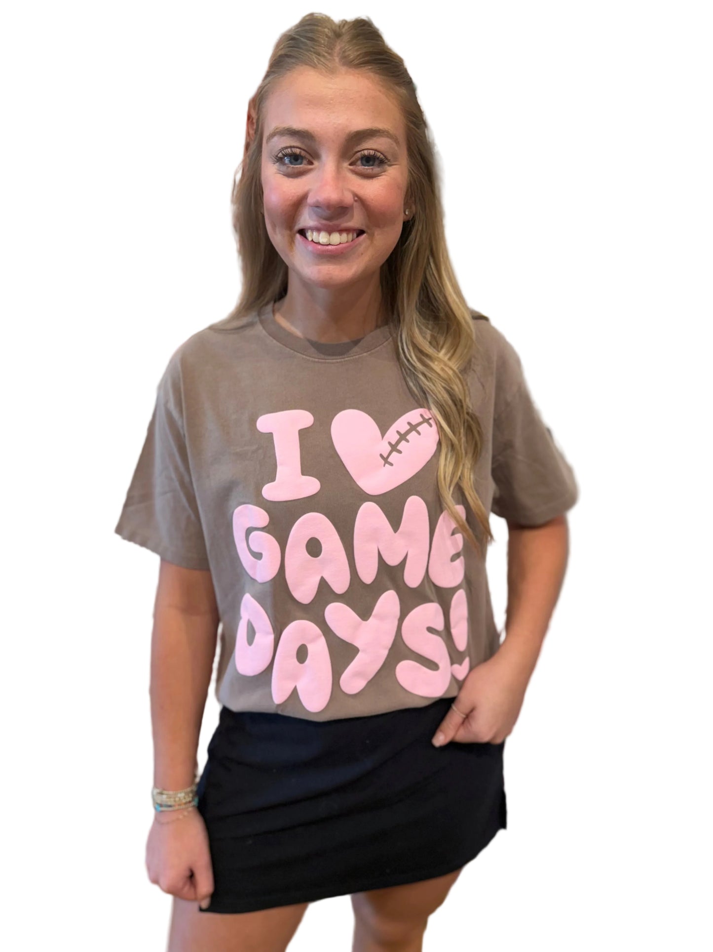 I heart gameday crop tee