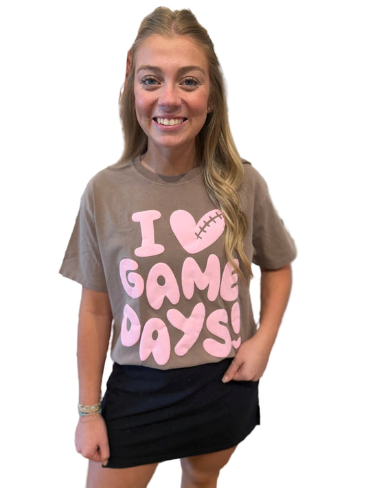 I heart gameday crop tee