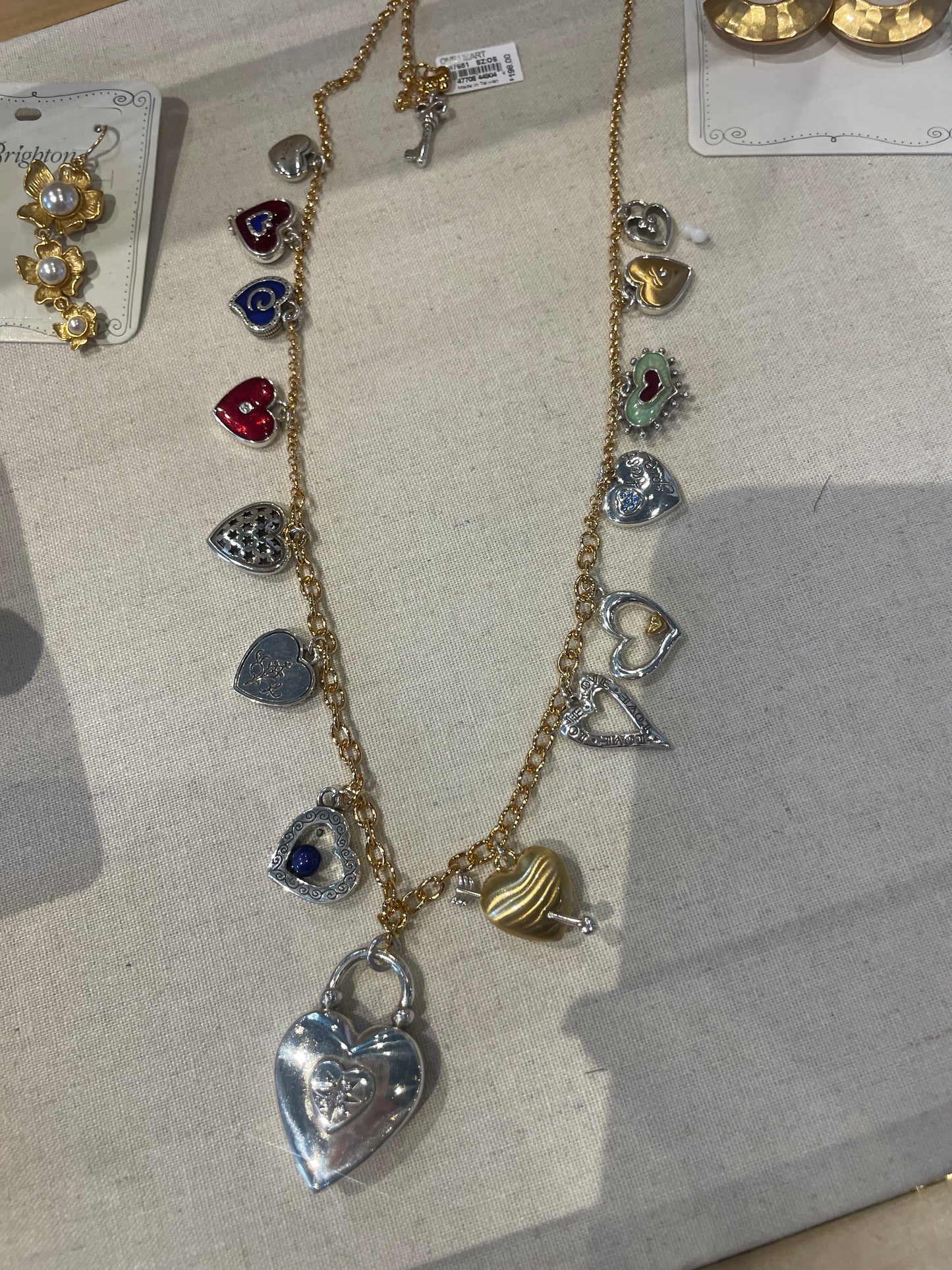 one heart charm color necklace