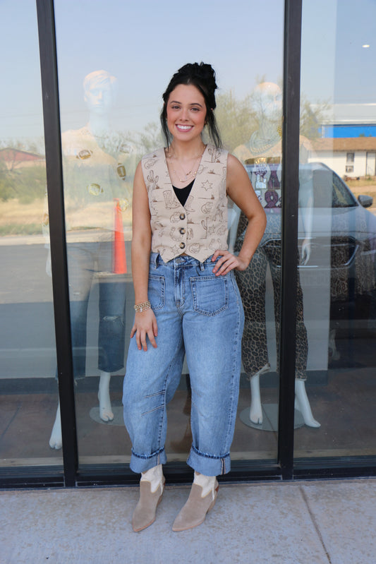Sammie cropped barrel jeans