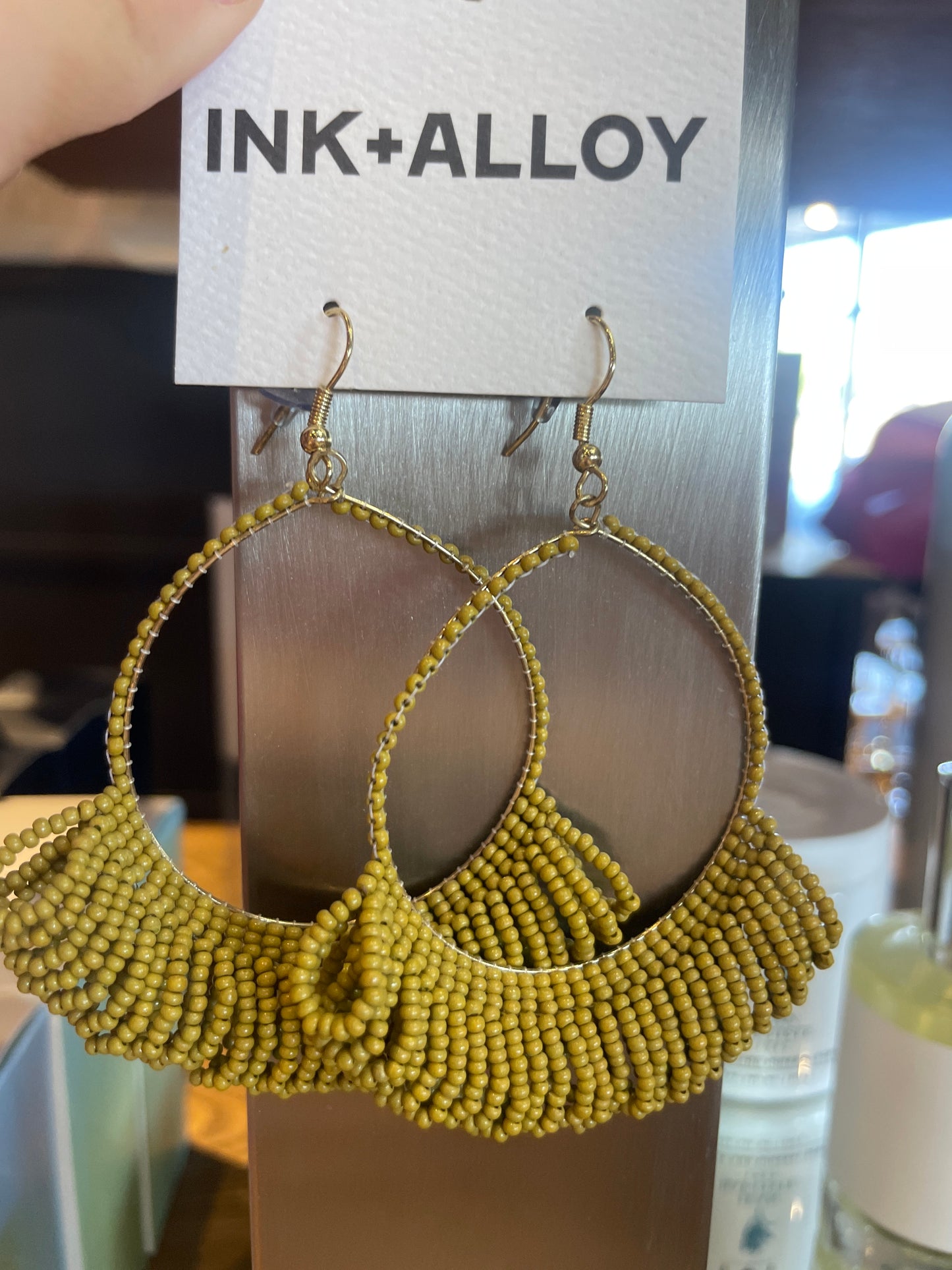 FRINGE HOOP SEED BEAD EARRING~3