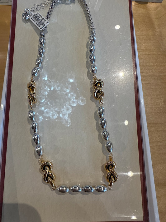 Interlock single mixed metal necklace