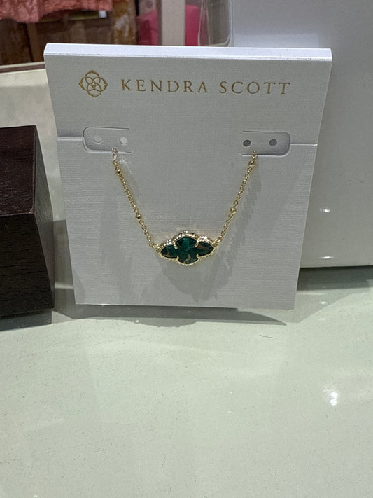 ABBIE PNDNT NCK GOLD BRZ VND MALACHITE