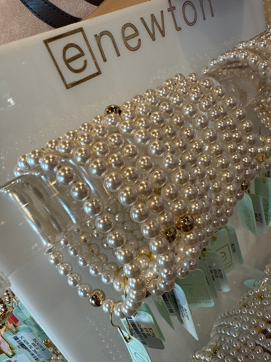 classic pearl 6mm beaded brac