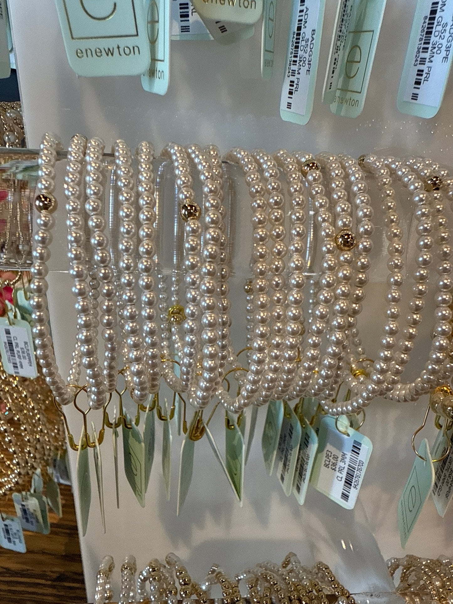 classic pearl 3mm beaded brac