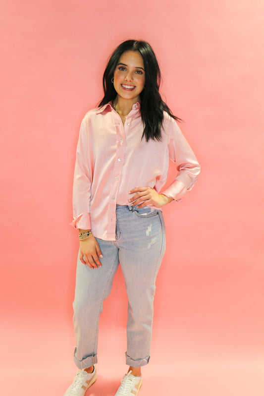 satin button up blouse