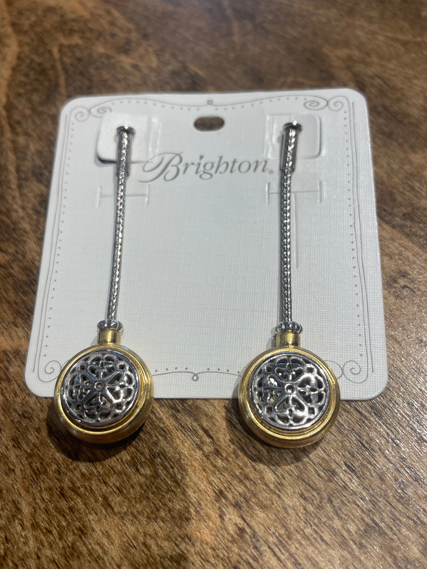 gold & silver dangle earrings