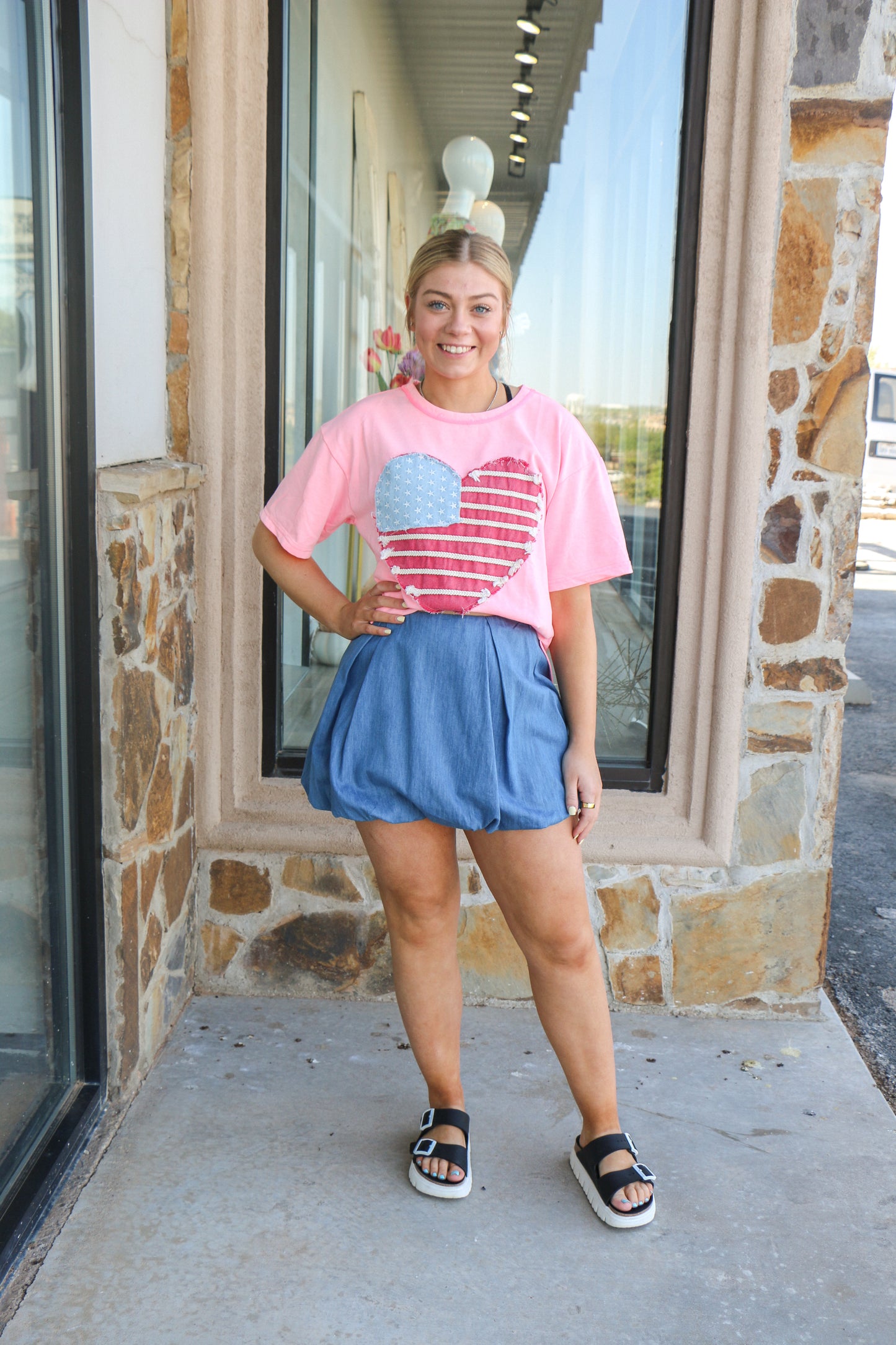 denim mini bubble skirt