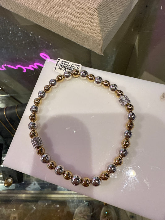 Meridian mixed metal stretch braclet