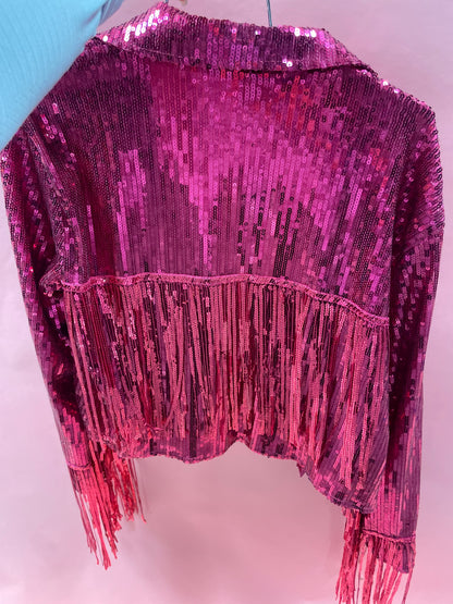 fringe sequin western jacket