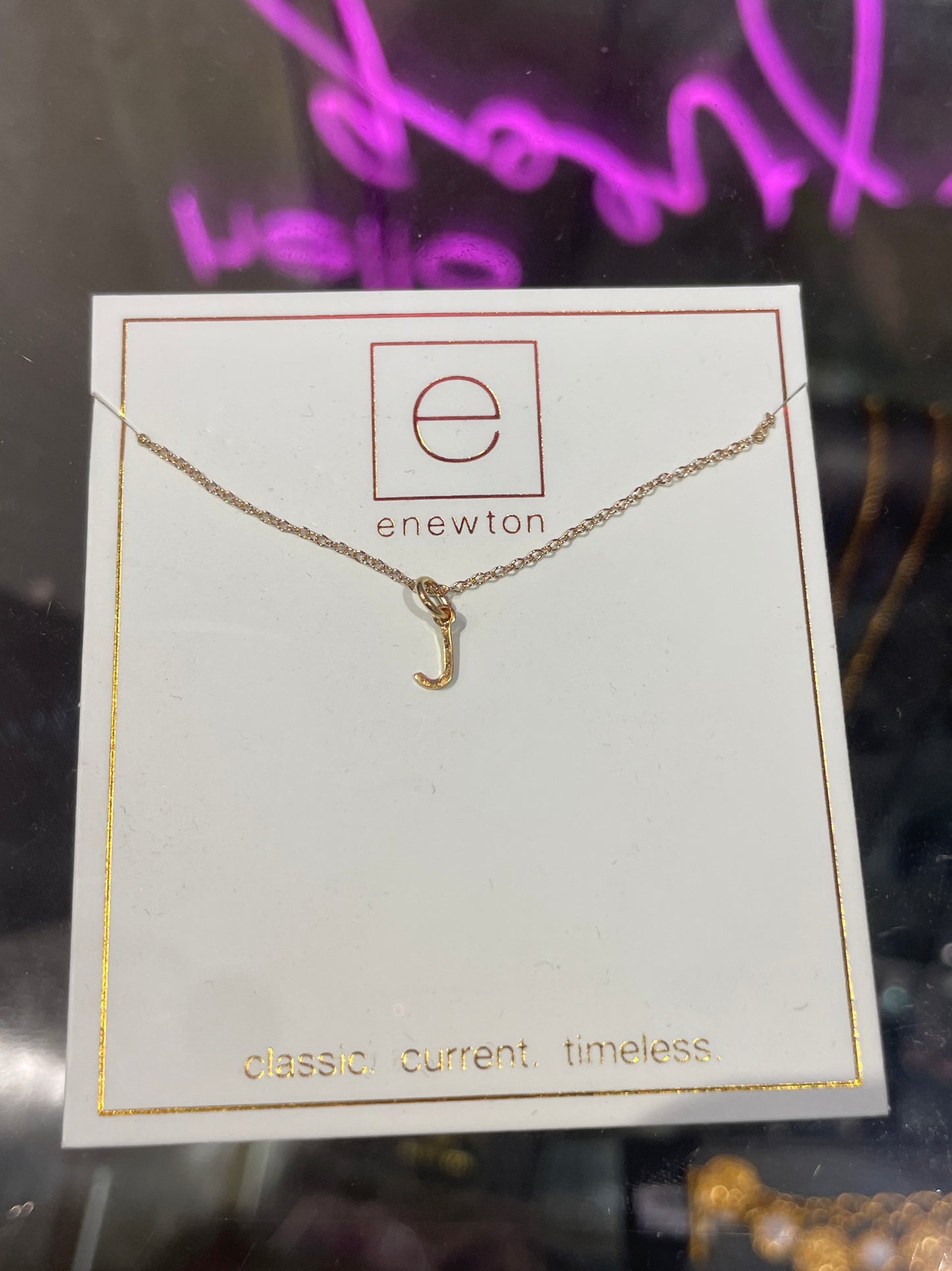 j gold necklace