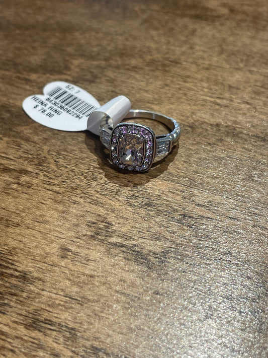 silver diamond ring