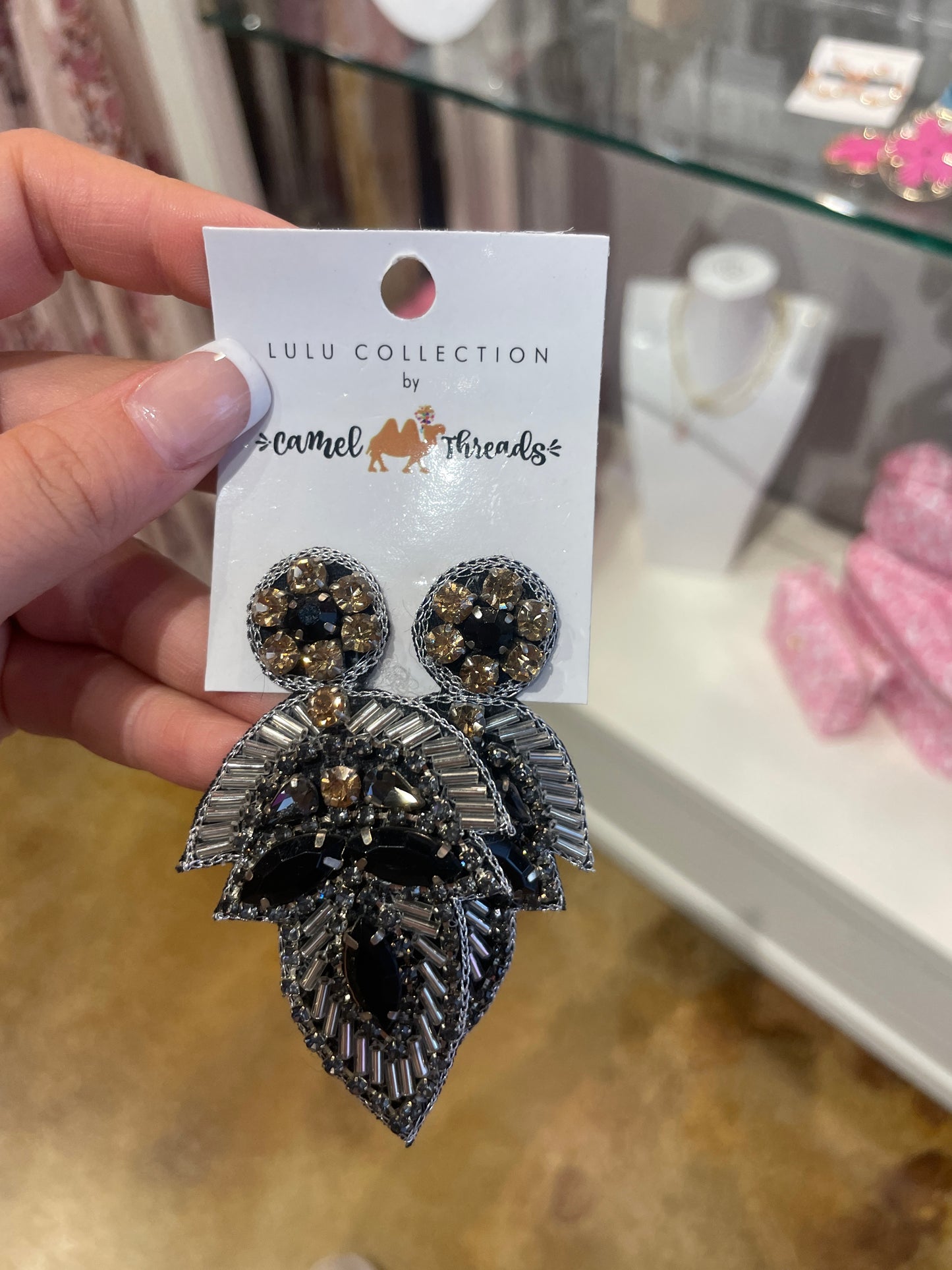 beaded flower earrings