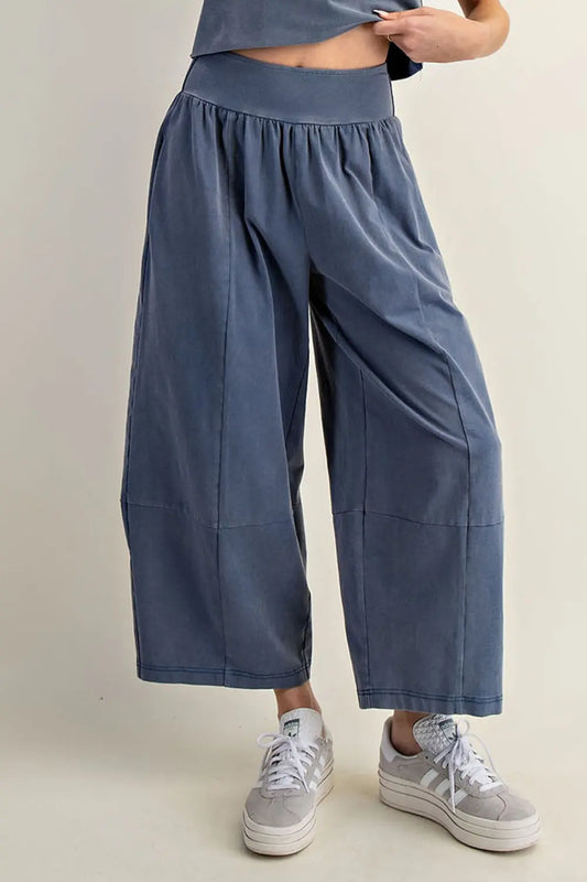 WIDE LEG WASHED PANTS